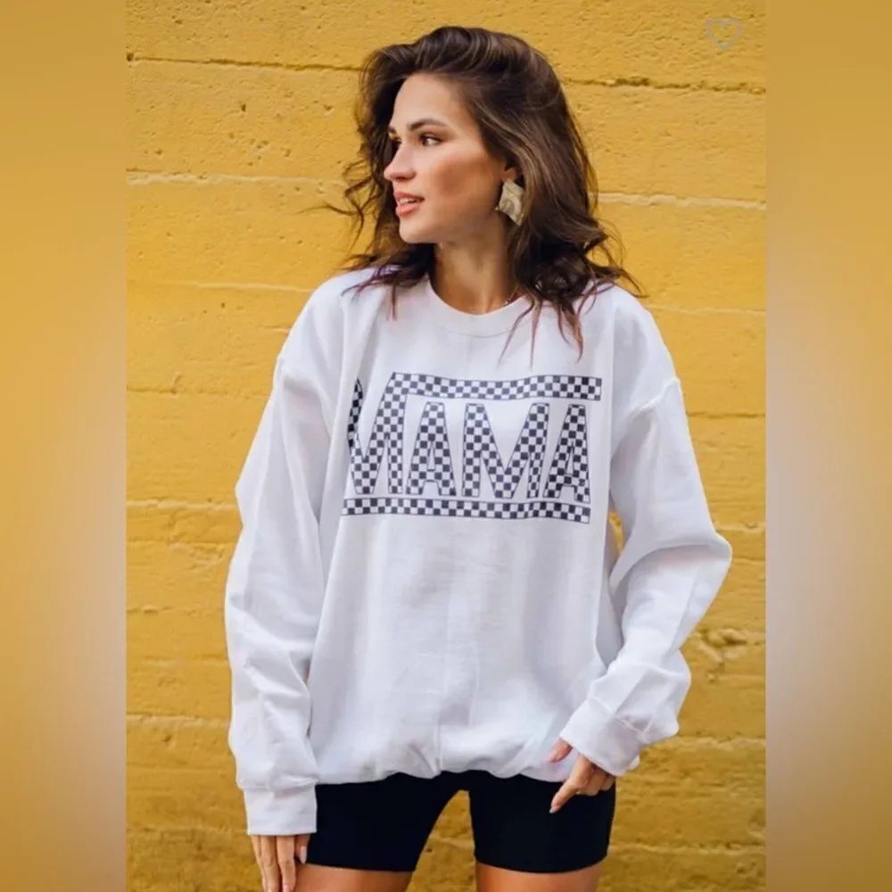 019. BABY PINK CHECK MAMA SWEATSHIRT - Picture 4 of 5